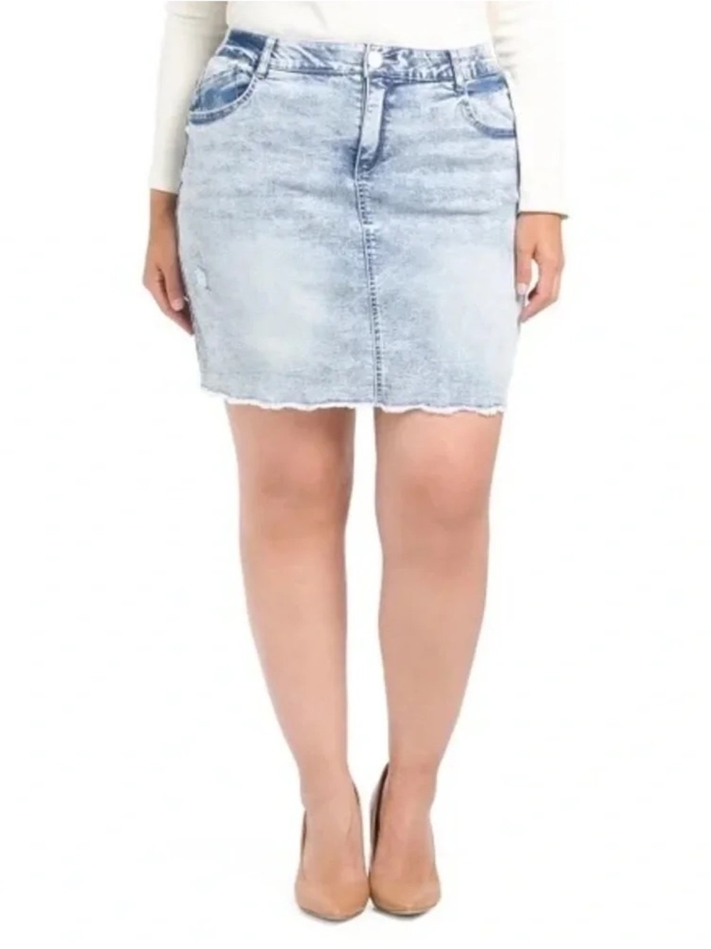 DEMOCRACY | Plus Ab Solution Skirt With Frayed Hem